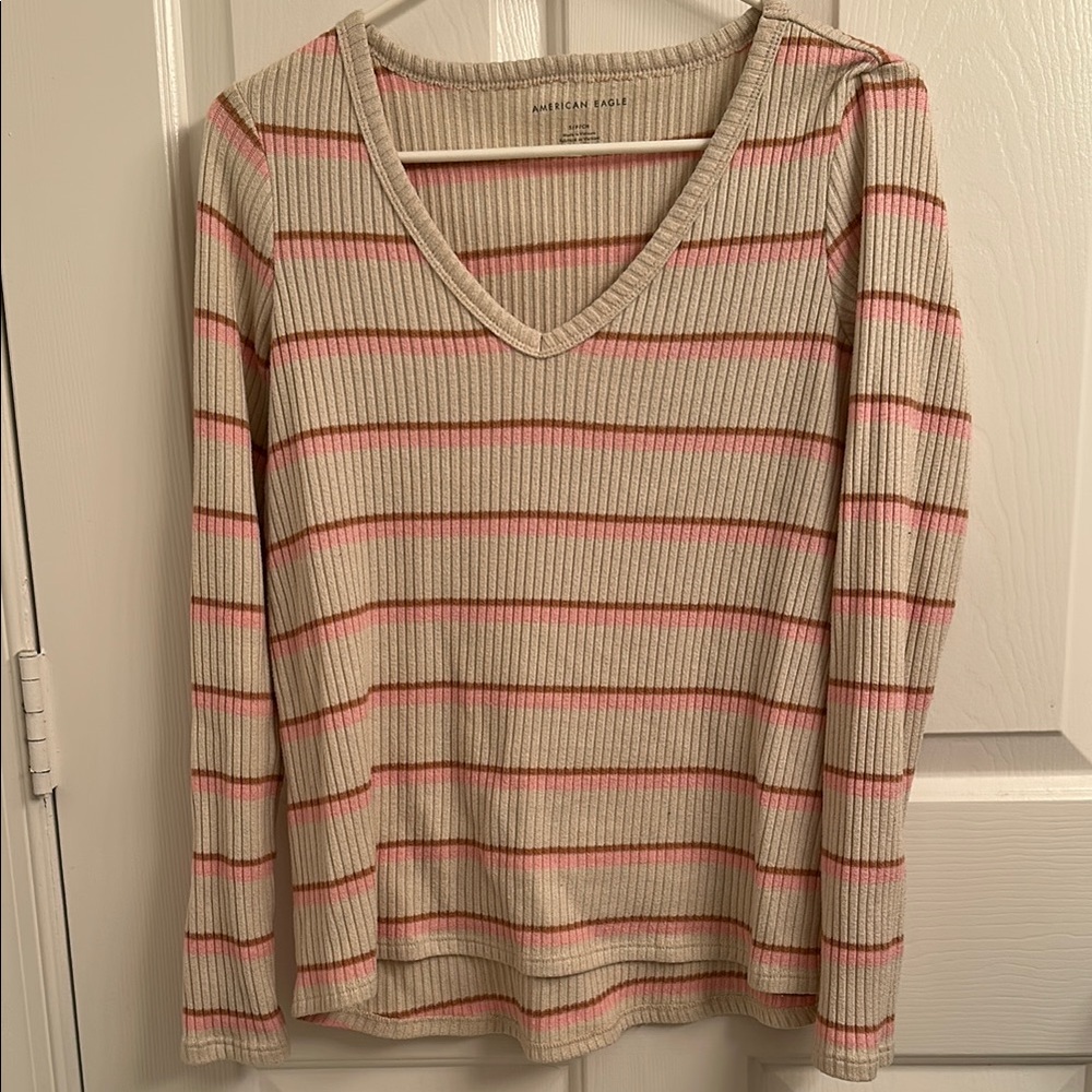 AE Pink and Cream Long Sleeve